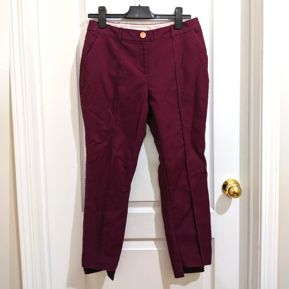 Ted Baker Maroon Suit Trousers with side detail